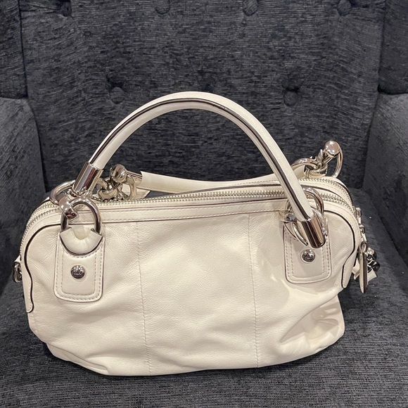 Ivory Leather Coach Kristin Satchel - Picture 5 of 16